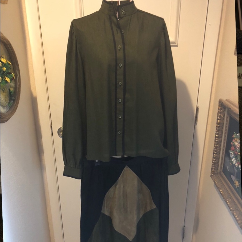 Vintage top and leather skirt from Austria!